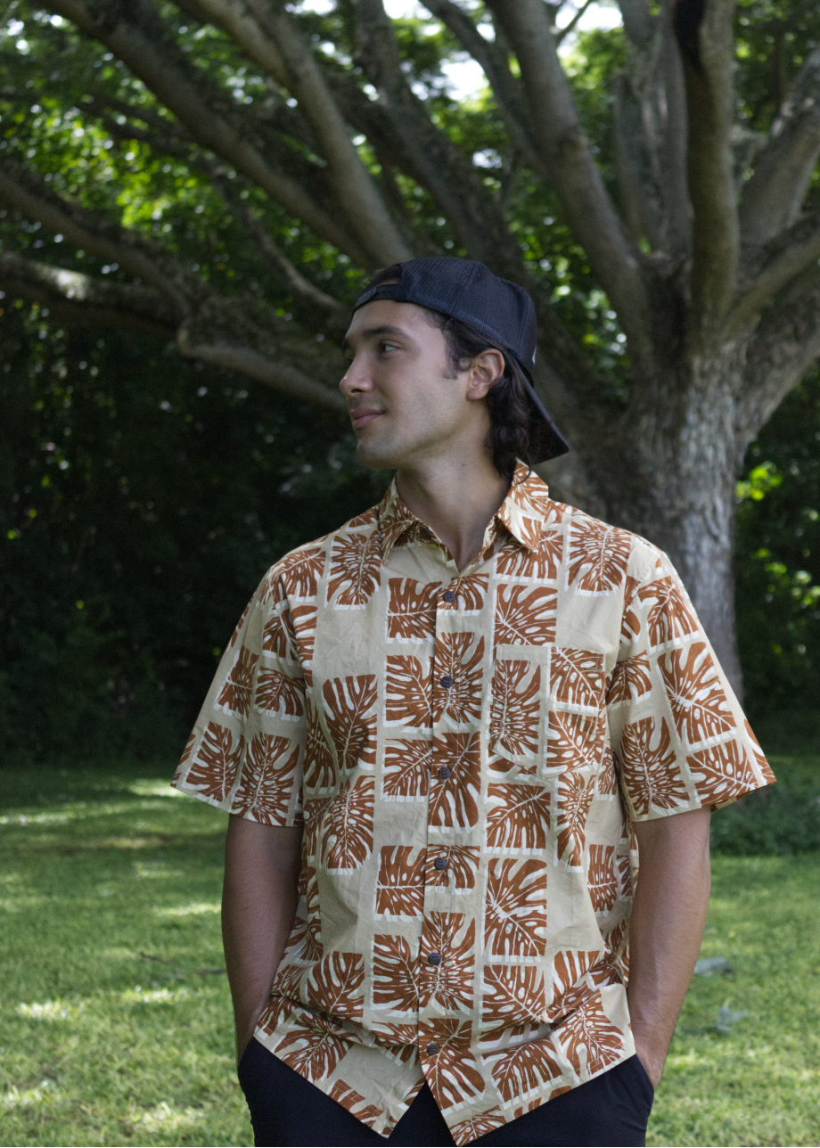Vintage Monstera Aloha Shirt